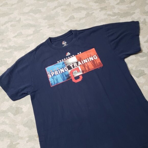 Spring Training Cactus Shirt Mens Large Blue Majestic Short Sleeve - Picture 2 of 6